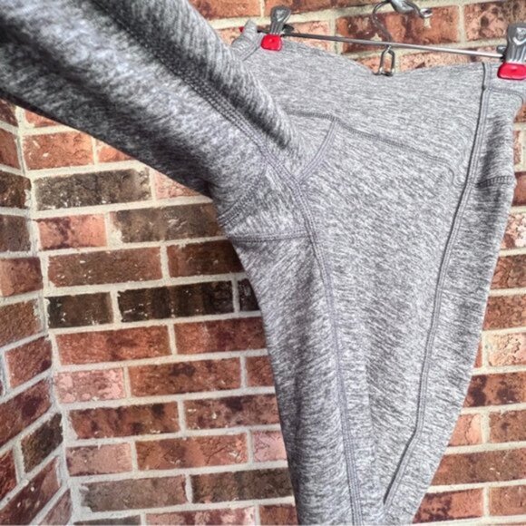 Lululemon Pure Practice Pant Heathered Slate Gray Leggings Lattice Trim … - Picture 15 of 16
